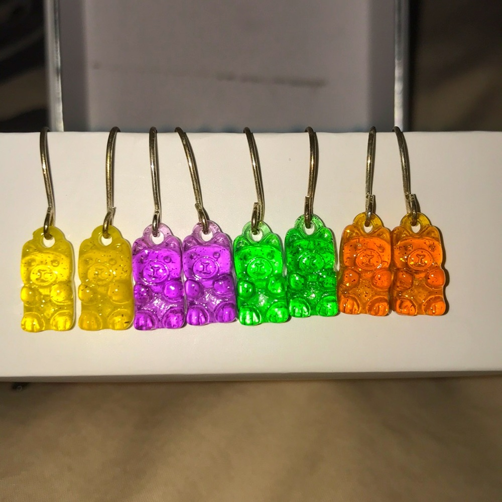 4pc gummy bear earrings
